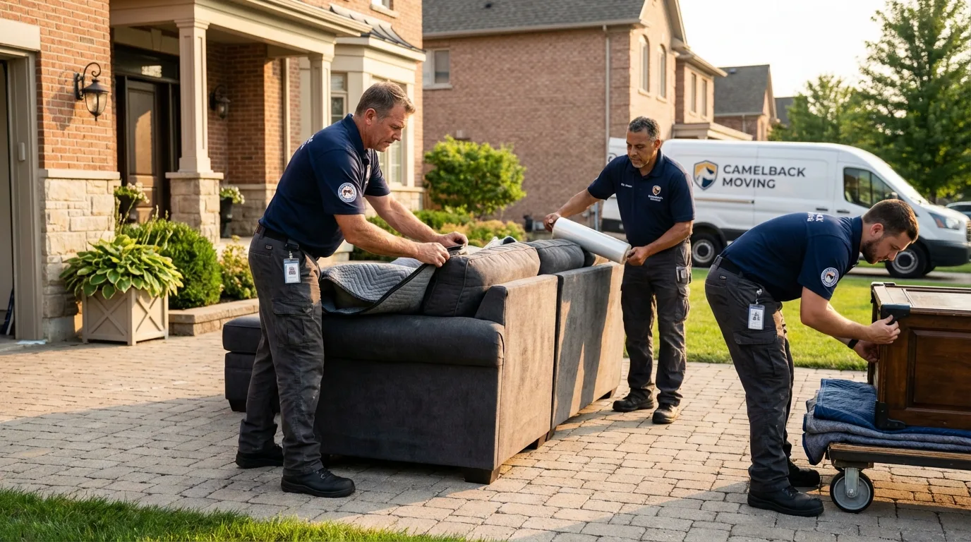 Large estate moving crew wrapping furniture in Neodesha, KS